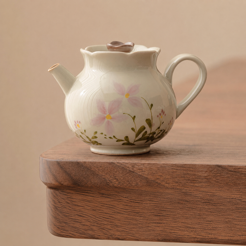 Portable Chinese Brocade Floral Porcelain Tea Set