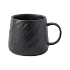 Black BRUNMIIA stone-texture ceramic mug with rounded profile and loop handle