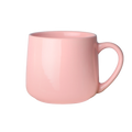 Light pink 450ml ceramic mug measuring 8.9cm high with 8.9cm opening and 7.5cm base