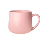 Light pink 450ml ceramic mug measuring 8.9cm high with 8.9cm opening and 7.5cm base
